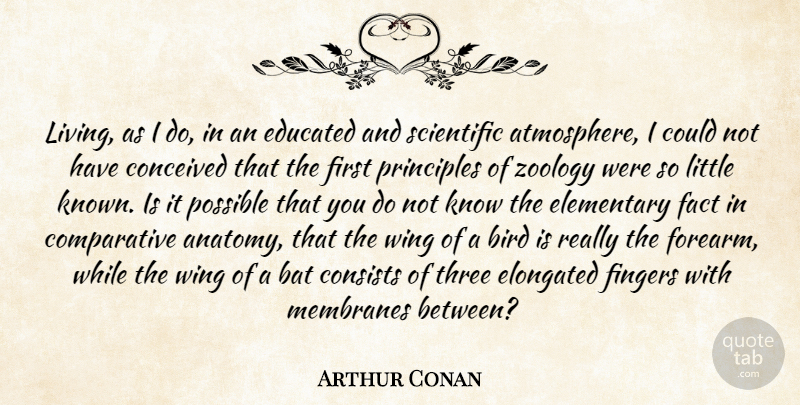 Arthur Conan Doyle Quote About Humorous, Sarcasm, Wings: Living As I Do In...