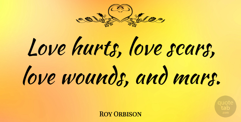 Roy Orbison Quote About Short Love, Hurt, Sadness: Love Hurts Love Scars Love...
