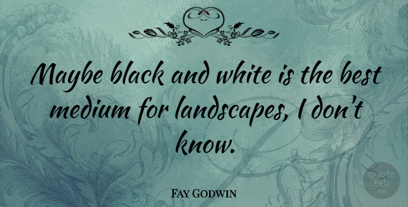 Fay Godwin Quote About Black And White, Landscape, Mediums: Maybe Black And White Is...