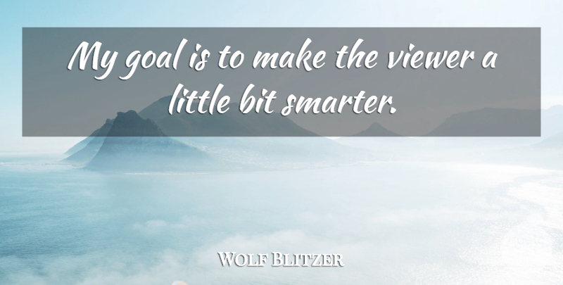 Wolf Blitzer Quote About Goal, Littles, Bits: My Goal Is To Make...