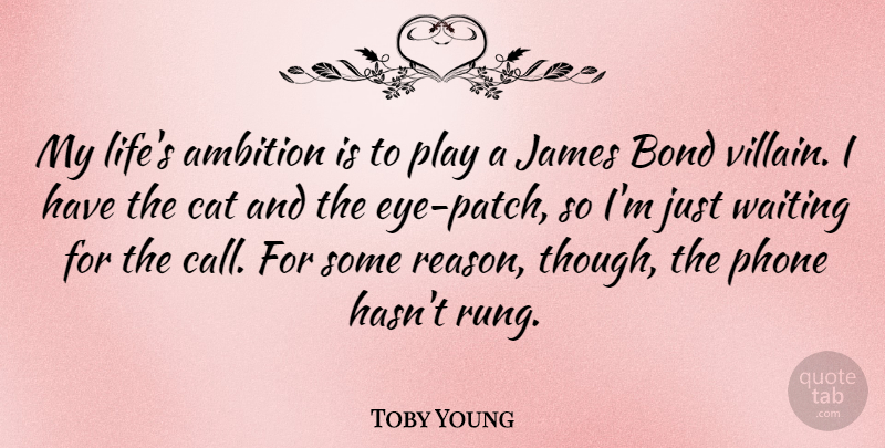 Toby Young Quote About Ambition, Cat, Eye: My Lifes Ambition Is To...