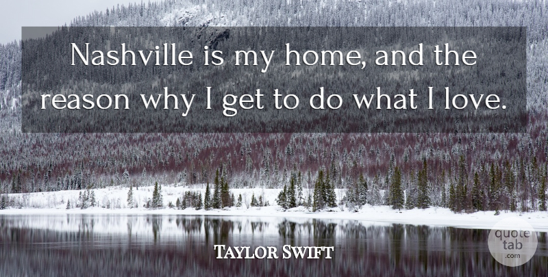 Taylor Swift Quote About Home, Nashville, Reason Why: Nashville Is My Home And...