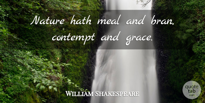William Shakespeare Quote About Grace, Meals, Contempt: Nature Hath Meal And Bran...