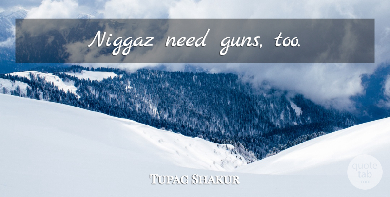 Tupac Shakur Quote About Gun, Politics, Needs: Niggaz Need Guns Too...