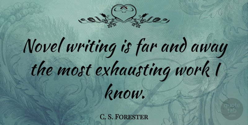 C. S. Forester Quote About Writing, Novel, Knows: Novel Writing Is Far And...