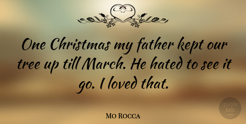 Mo Rocca Quote About Father, Tree, March: One Christmas My Father Kept...