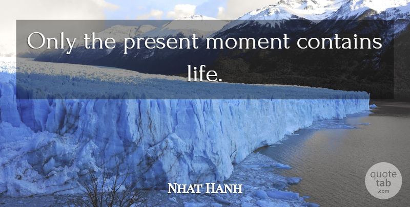 Nhat Hanh Quote About Mindfulness, Moments, Peace Is Every Step: Only The Present Moment Contains...
