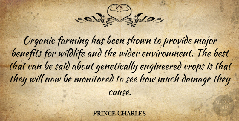 Prince Charles Quote About Benefits, Damage, Causes: Organic Farming Has Been Shown...