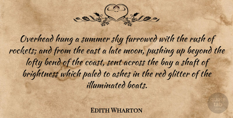 Edith Wharton Quote About Summer, Moon, Sky: Overhead Hung A Summer Sky...