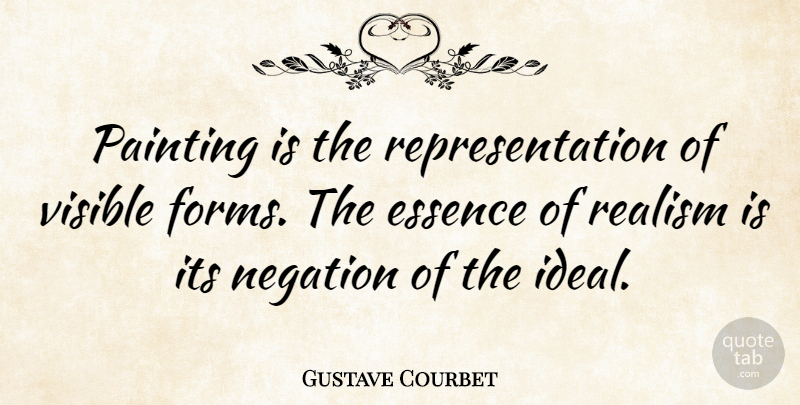 Gustave Courbet Quote About Artist, Essence, Transcendentalism: Painting Is The Representation Of...