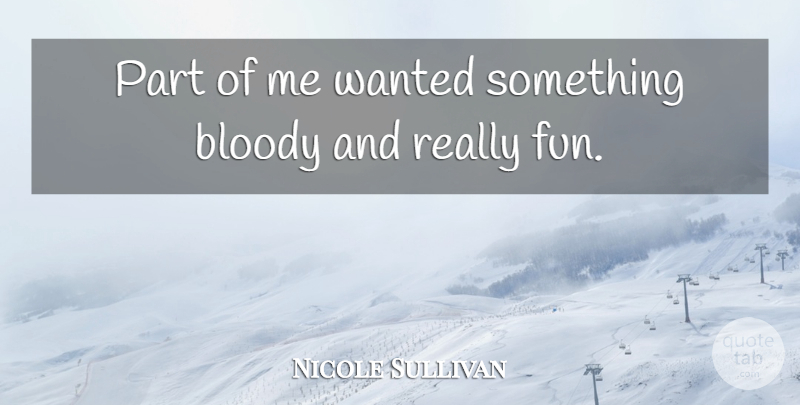Nicole Sullivan Quote About Fun, Having Fun, Wanted: Part Of Me Wanted Something...