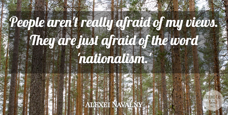 Alexei Navalny Quote About Views, People, Nationalism: People Arent Really Afraid Of...
