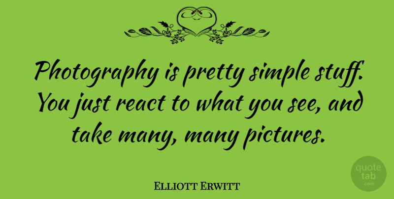 Elliott Erwitt Quote About Photography, Simple, Stuff: Photography Is Pretty Simple Stuff...