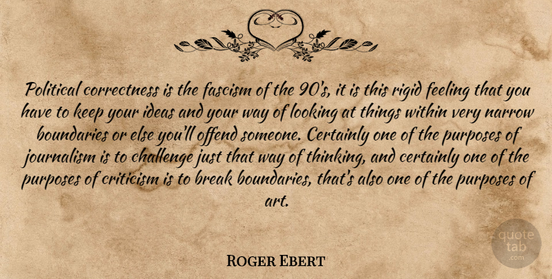 Roger Ebert Quote About Art, Thinking, Ideas: Political Correctness Is The Fascism...
