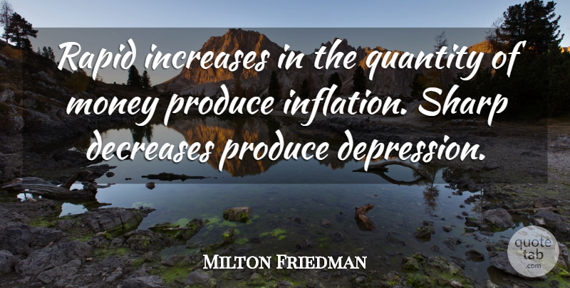 Milton Friedman Quote About Produce, Rapids, Decrease: Rapid Increases In The Quantity...