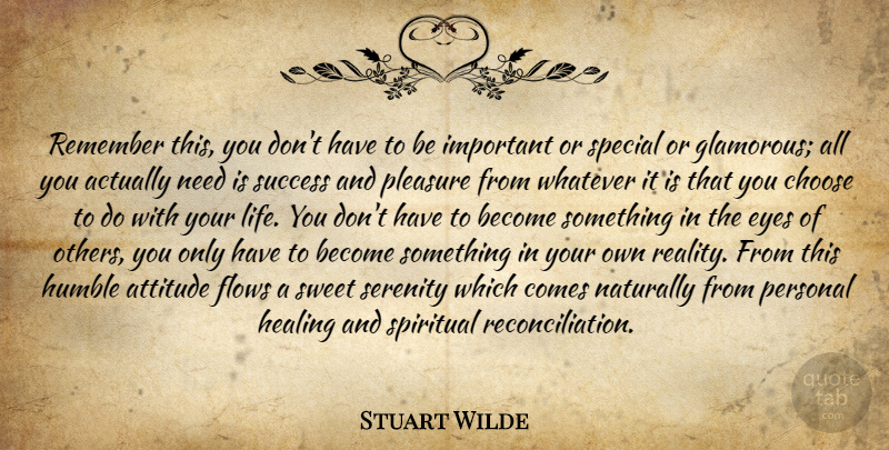 Stuart Wilde Quote About Inspirational, Spiritual, Sweet: Remember This You Dont Have...