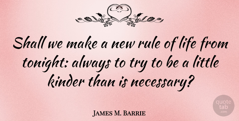 James M. Barrie Quote About Inspirational, Life, Motivational: Shall We Make A New...