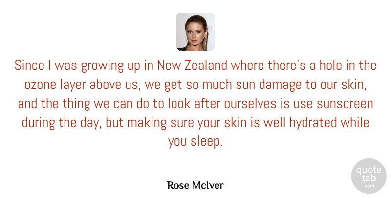 Rose McIver Quote About Above, Damage, Growing, Hole, Layer: Since I Was Growing Up...