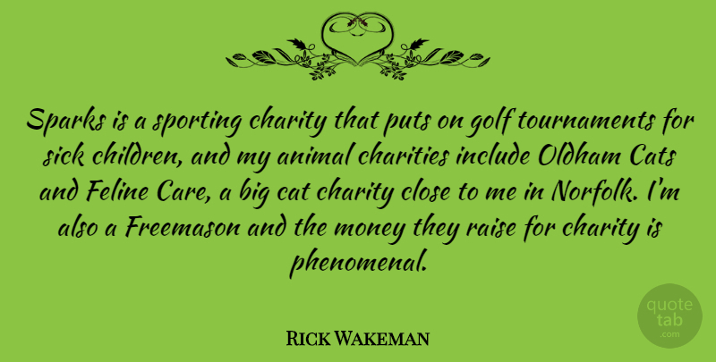 Rick Wakeman Quote About Animal, Cat, Cats, Charities, Charity: Sparks Is A Sporting Charity...