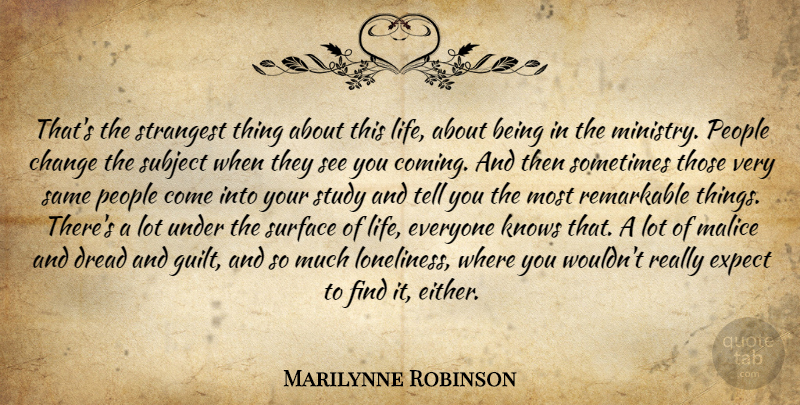 Marilynne Robinson Quote About Loneliness, People, Guilt: Thats The Strangest Thing About...