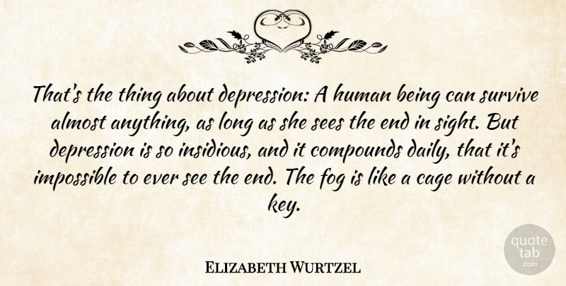 Elizabeth Wurtzel Quote About Depression, Keys, Sight: Thats The Thing About Depression...