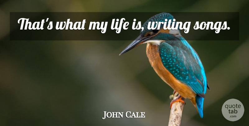 John Cale Quote About Song, Writing, Writing Songs: Thats What My Life Is...