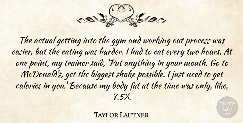 Taylor Lautner Quote About Mcdonalds, Two, Work Out: The Actual Getting Into The...