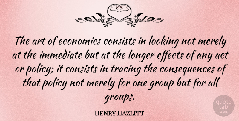 Henry Hazlitt Quote About Art, Liberty, Libertarian: The Art Of Economics Consists...