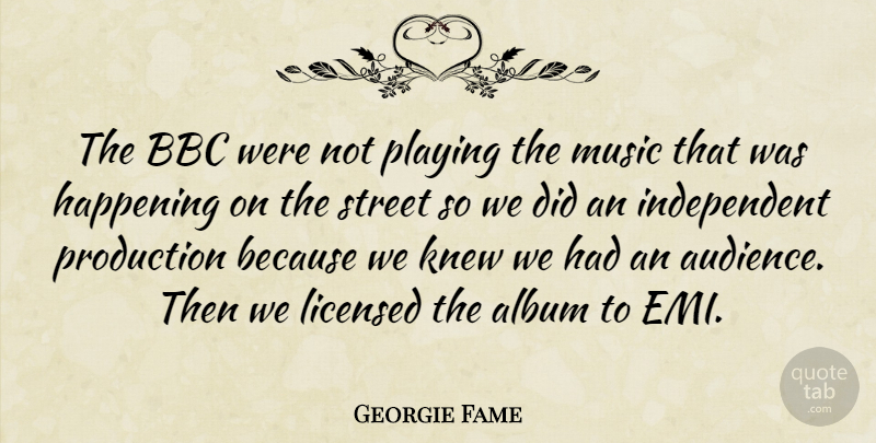 Georgie Fame Quote About Album, Bbc, British Musician, Happening, Knew: The Bbc Were Not Playing...