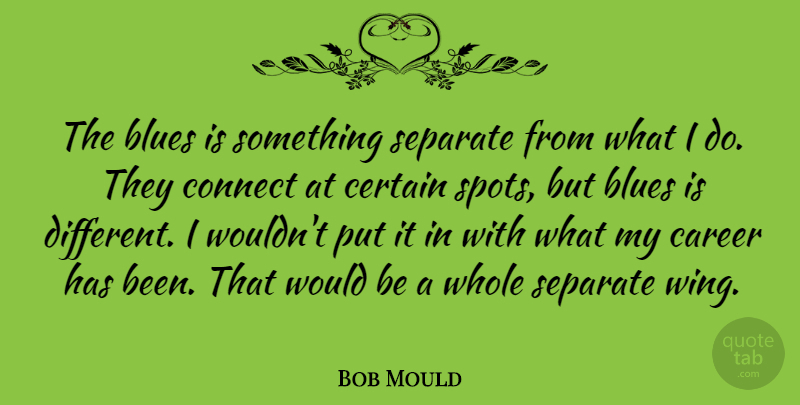 Bob Mould Quote About Wings, Careers, Different: The Blues Is Something Separate...