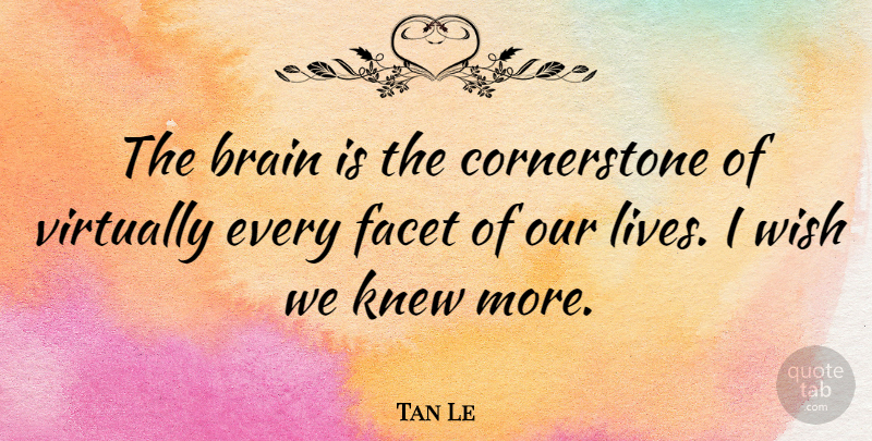Tan Le Quote About Brain, Wish, Facets: The Brain Is The Cornerstone...