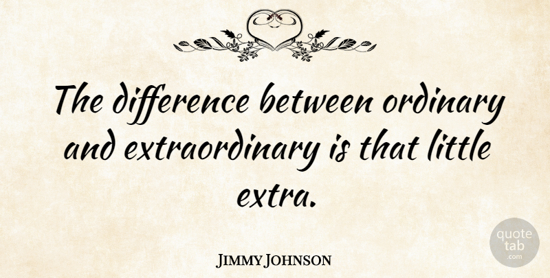 Jimmy Johnson Quote About Inspirational, Motivational, Positive: The Difference Between Ordinary And...