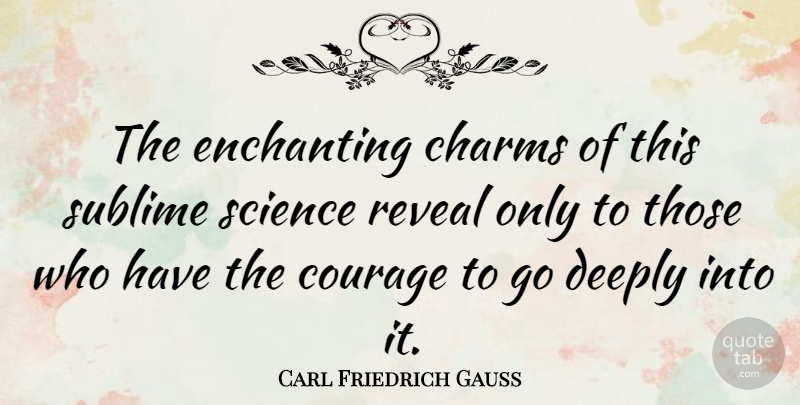 Carl Friedrich Gauss Quote About Sublime, Enchanting, Charm: The Enchanting Charms Of This...