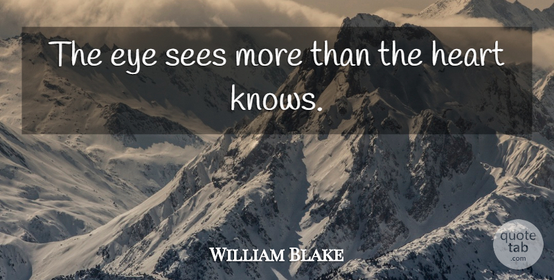 William Blake Quote About Eye, Heart, Knows: The Eye Sees More Than...