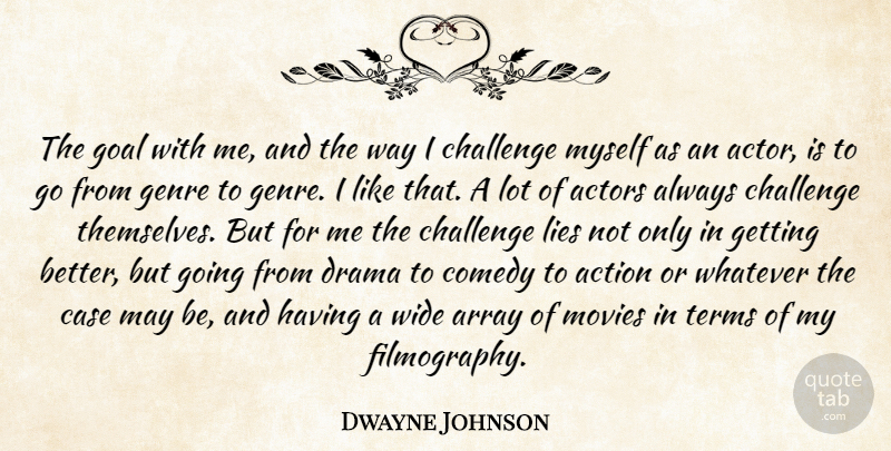 Dwayne Johnson Quote About Drama, Lying, Goal: The Goal With Me And...