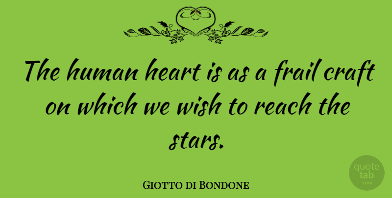 Giotto di Bondone Quote About Broken Heart, Stars, Wish: The Human Heart Is As...