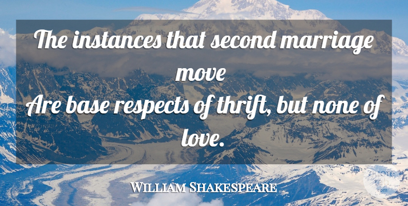 William Shakespeare Quote About Marriage, Moving, Instance: The Instances That Second Marriage...