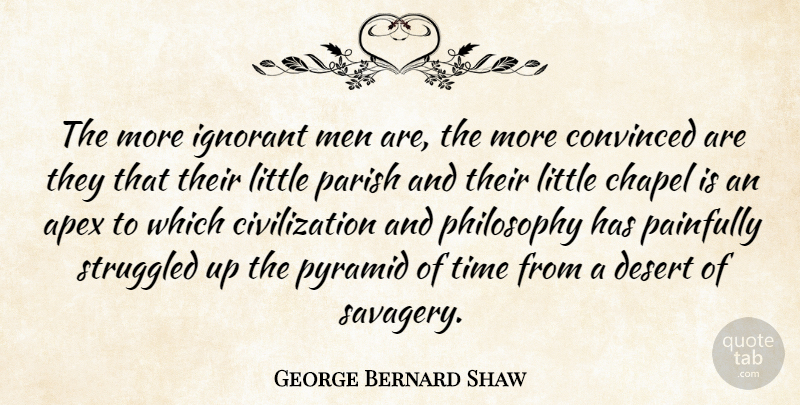 George Bernard Shaw Quote About Philosophy, Men, Civilization: The More Ignorant Men Are...