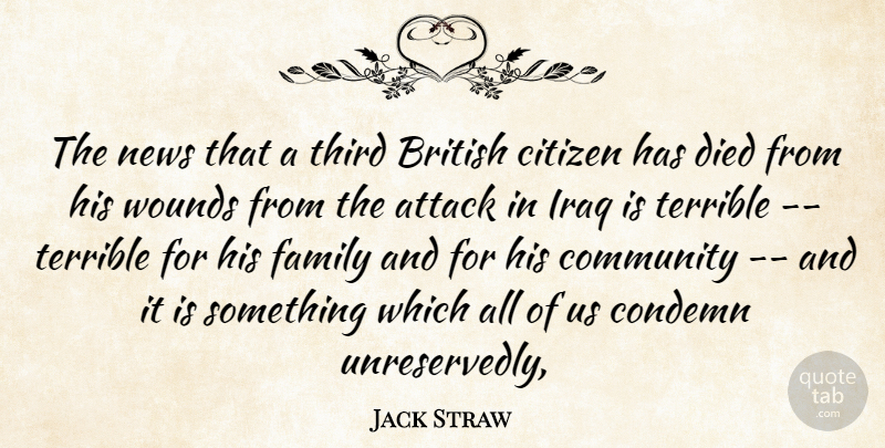 Jack Straw Quote About Attack, British, Citizen, Community, Condemn: The News That A Third...