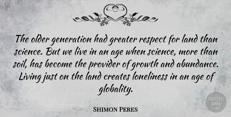 Shimon Peres Quote About Birthday, Loneliness, Land: The Older Generation Had Greater...