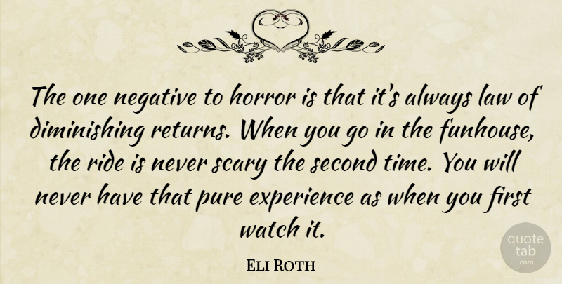 Eli Roth Quote About Law, Scary, Watches: The One Negative To Horror...