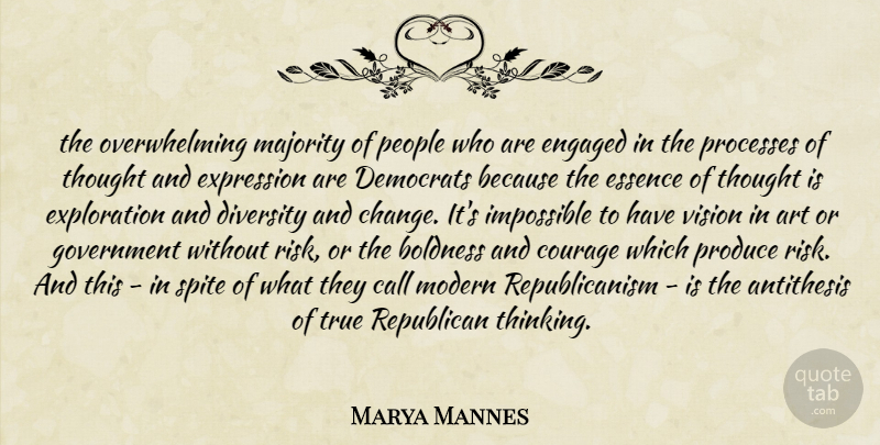Marya Mannes Quote About Art, Thinking, Government: The Overwhelming Majority Of People...