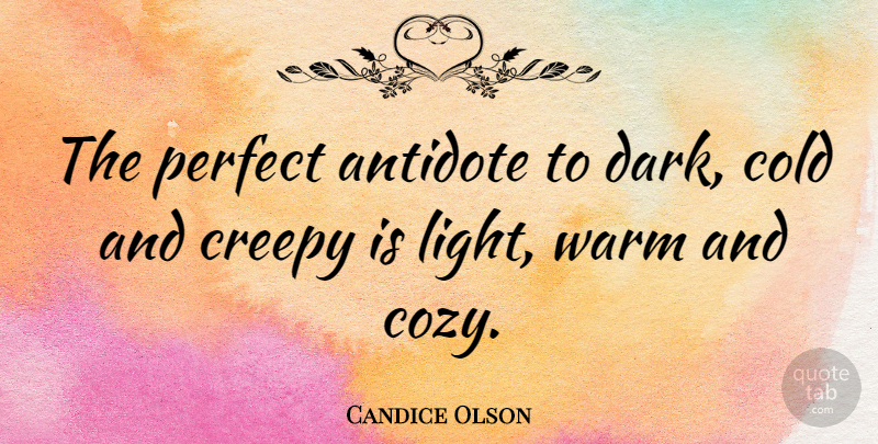 Candice Olson Quote About Dark, Light, Perfect: The Perfect Antidote To Dark...