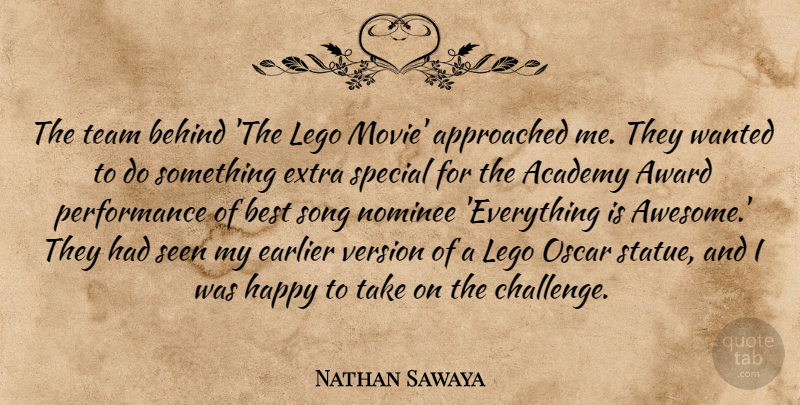 Nathan Sawaya Quote About Academy, Award, Behind, Best, Earlier: The Team Behind The Lego...