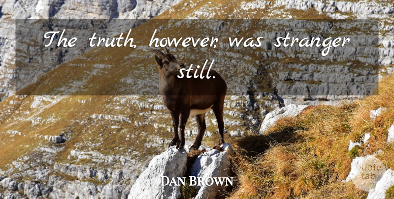 Dan Brown Quote About Stranger, Stills: The Truth However Was Stranger...