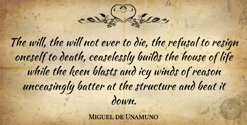 Miguel de Unamuno Quote About Wind, House, Icy: The Will The Will Not...