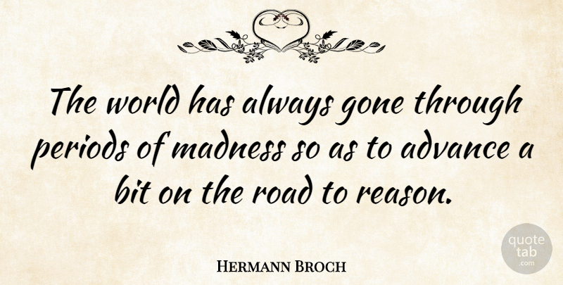 Hermann Broch Quote About World, Gone, Madness: The World Has Always Gone...