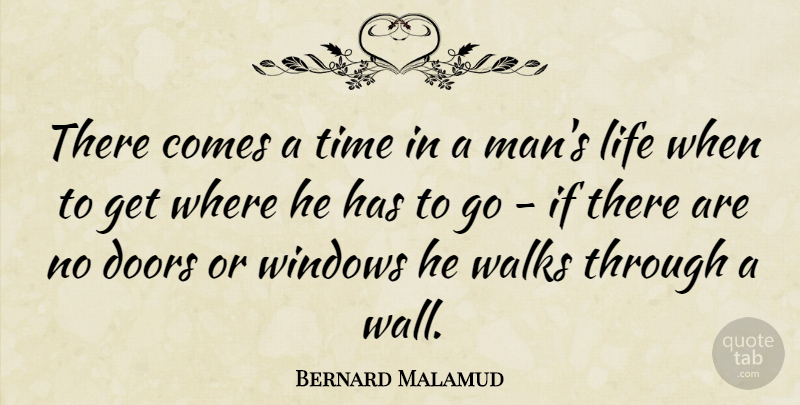 Bernard Malamud Quote About Tattoo, Wall, Men: There Comes A Time In...