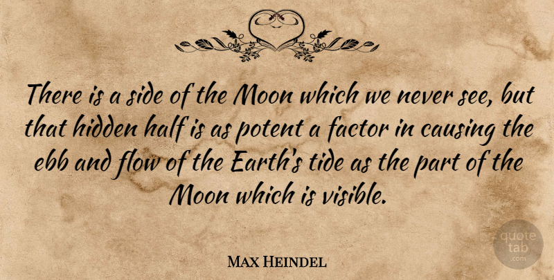 Max Heindel Quote About Causing, Ebb, Factor, Flow, Half: There Is A Side Of...