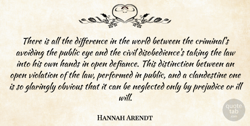 Hannah Arendt Quote About Eye, Ill Will, Hands: There Is All The Difference...